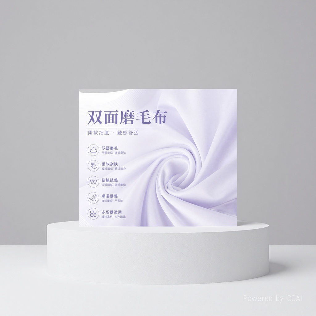 淡紫色双面磨毛绒布密丝绒颗粒绒法兰绒AB条绒北极绒面料