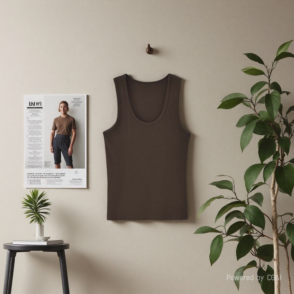 A U-neck vest with a halter top for women in summer, worn as an outer layer and an inner layer to prevent exposure. It is a white top with a threaded cotton base made of milk and yogurt. 101038619