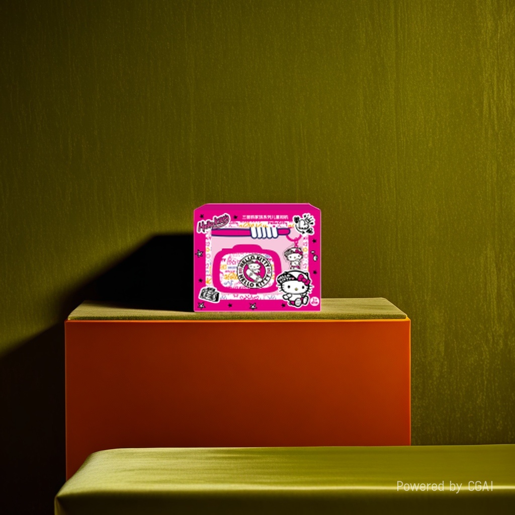 Hello Kitty Pink Creative 3D relief landscape sticker Sanrio Family Series Children's camera Application Scenario