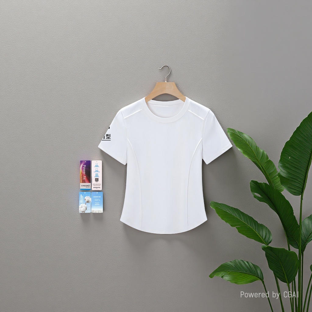 2026 Women's mercerized cotton shoulder fitted short-sleeved T-shirt for women, with a unique and unique design sense, fishbone anti-wrinkle top details Picture