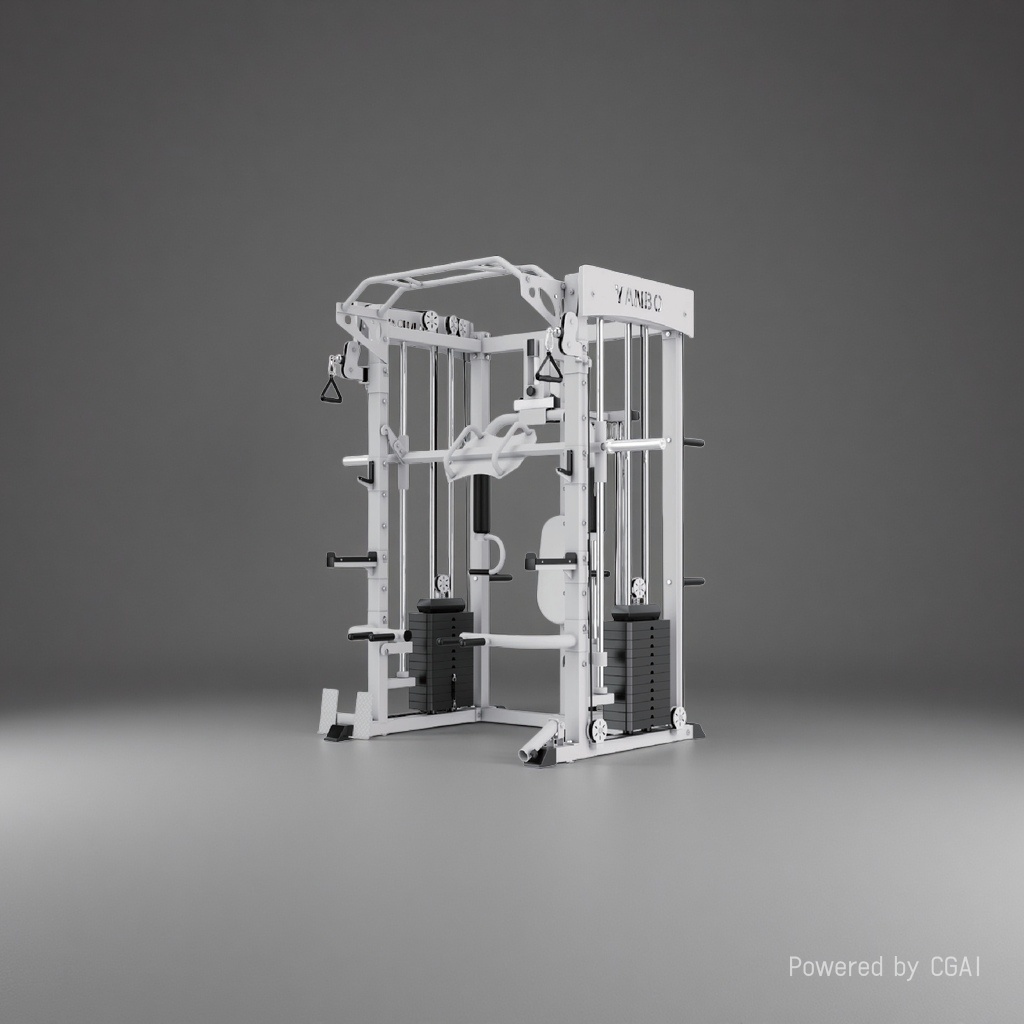 White multi-functional fitness rack, other fitness equipment, household adjustable training stand J004F Item Picture