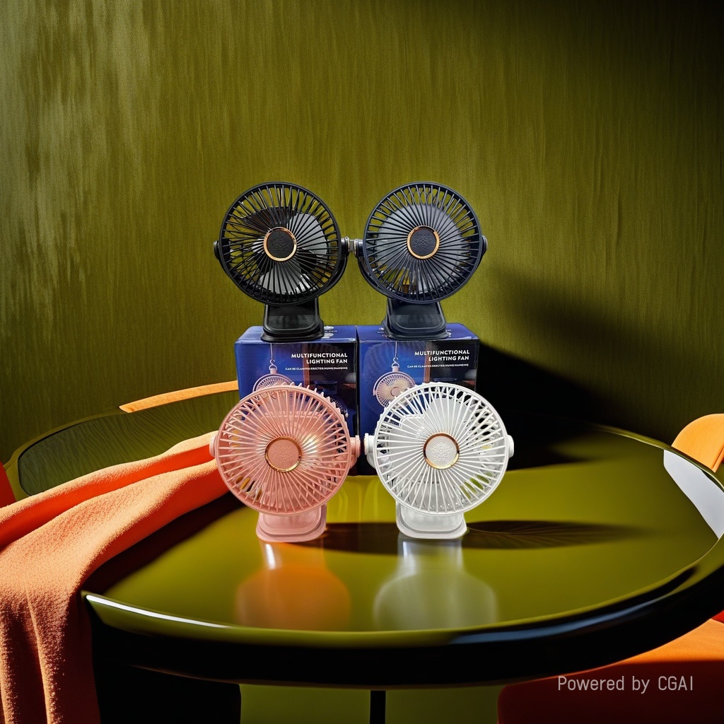 Four-color portable electric fan desktop clip fan