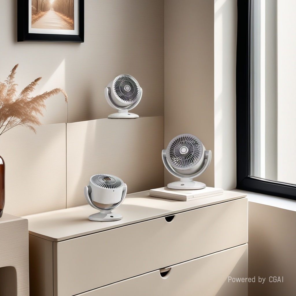 مروحة صغيرة في دورة الطاقة الشمسية البيضاء Specification image