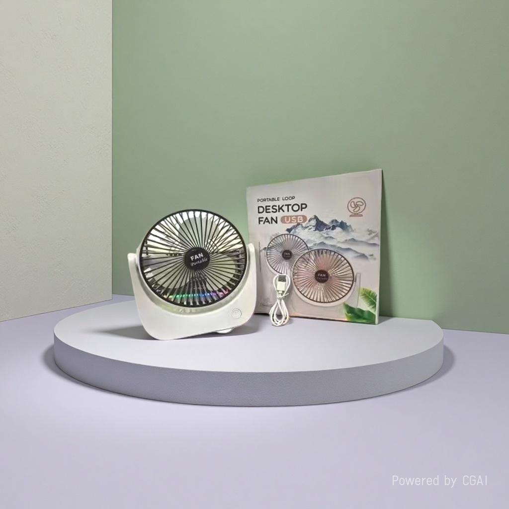 Hot-selling white desktop mini fan, other electric fans, mini silent, USB rechargeable Specification image