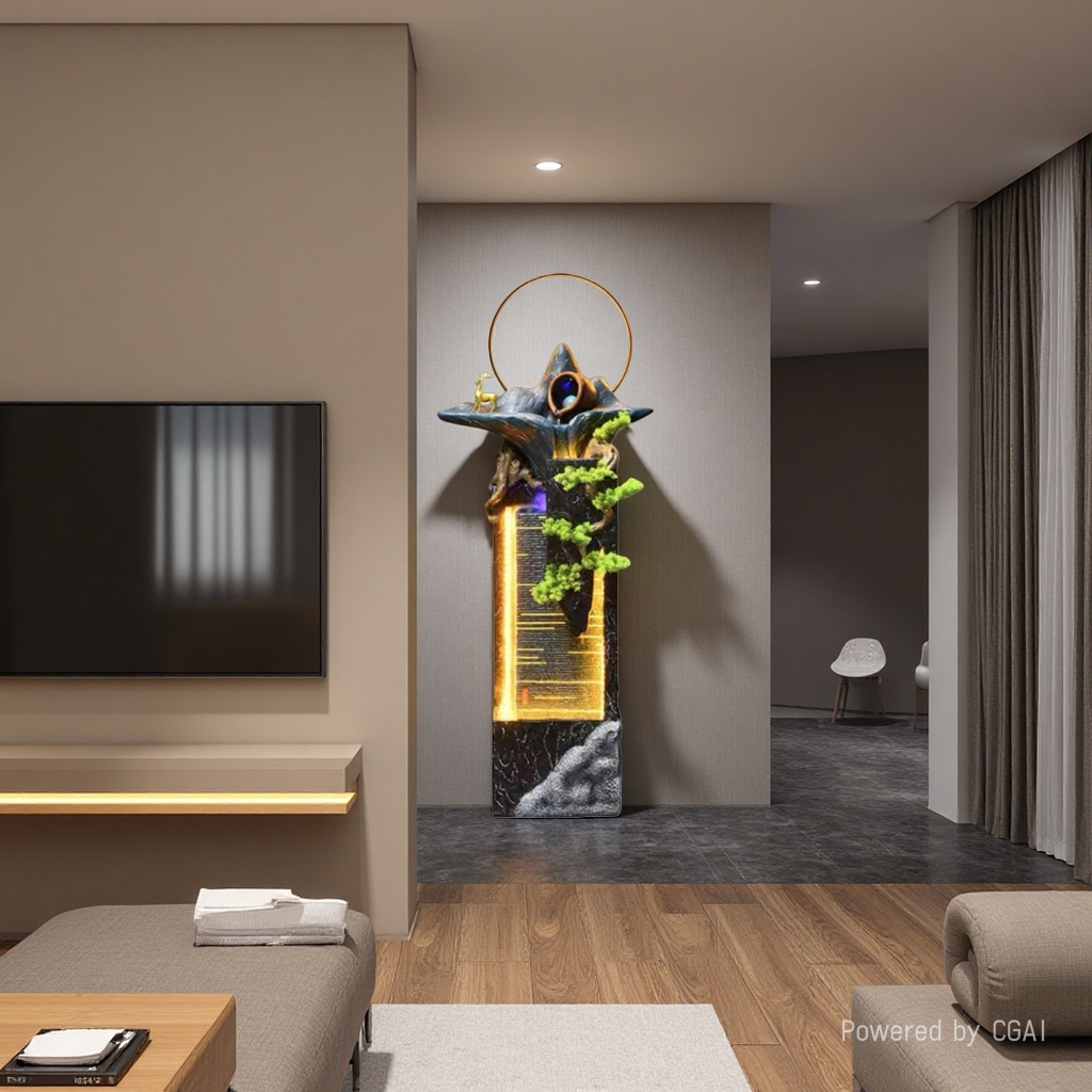 الشلالات ذات اللون الأخضر الدائري الأصفر مع مصابيح الغزلان الحلقية الخضراء Specification image