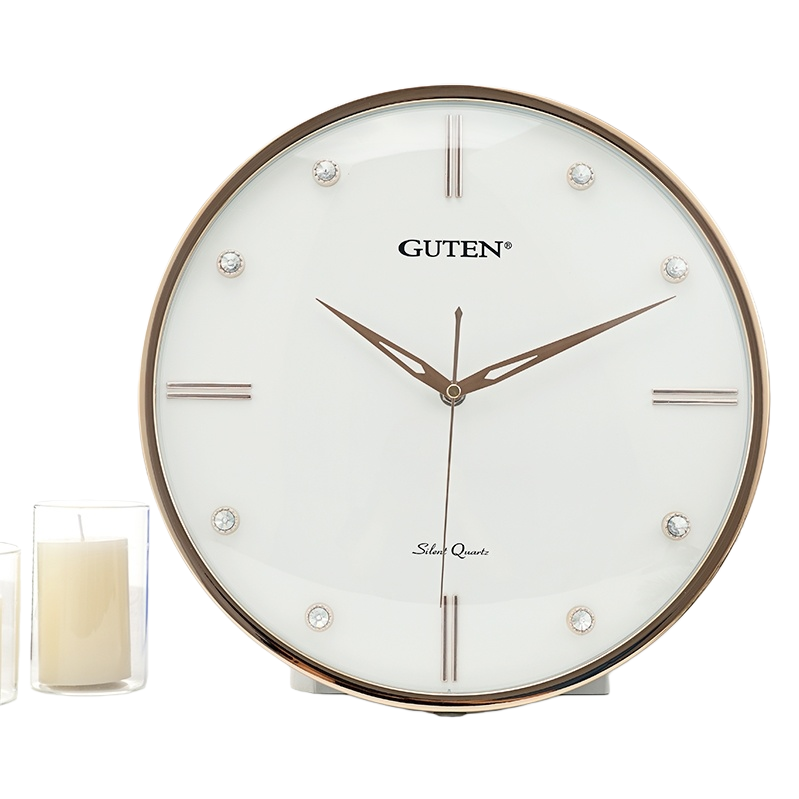 Golden frame, white dial, acrylic wall clock, wall-mounted clock, children's handicraft wall clock Item Picture