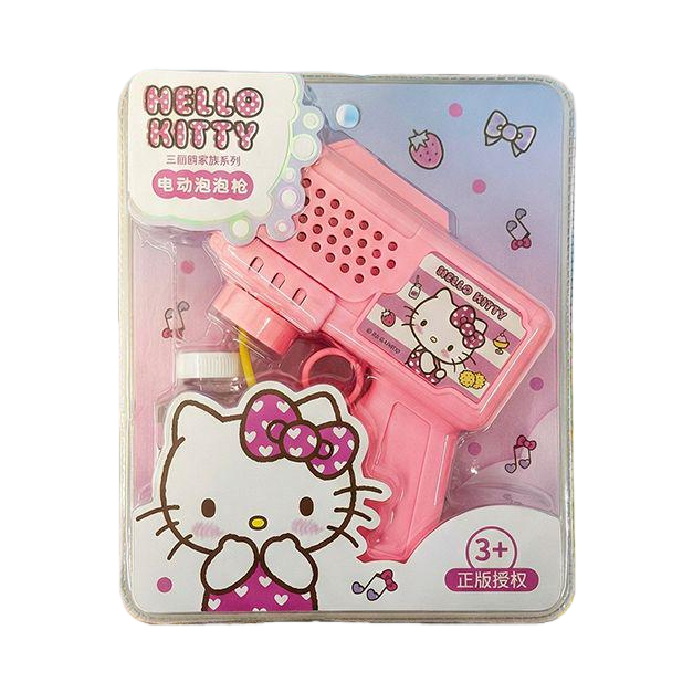 Pink electric bubble gun toy with light bubble machine bubble stick Item Picture