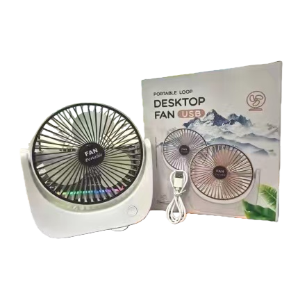Hot-selling white desktop mini fan, other electric fans, mini silent, USB rechargeable Item Picture