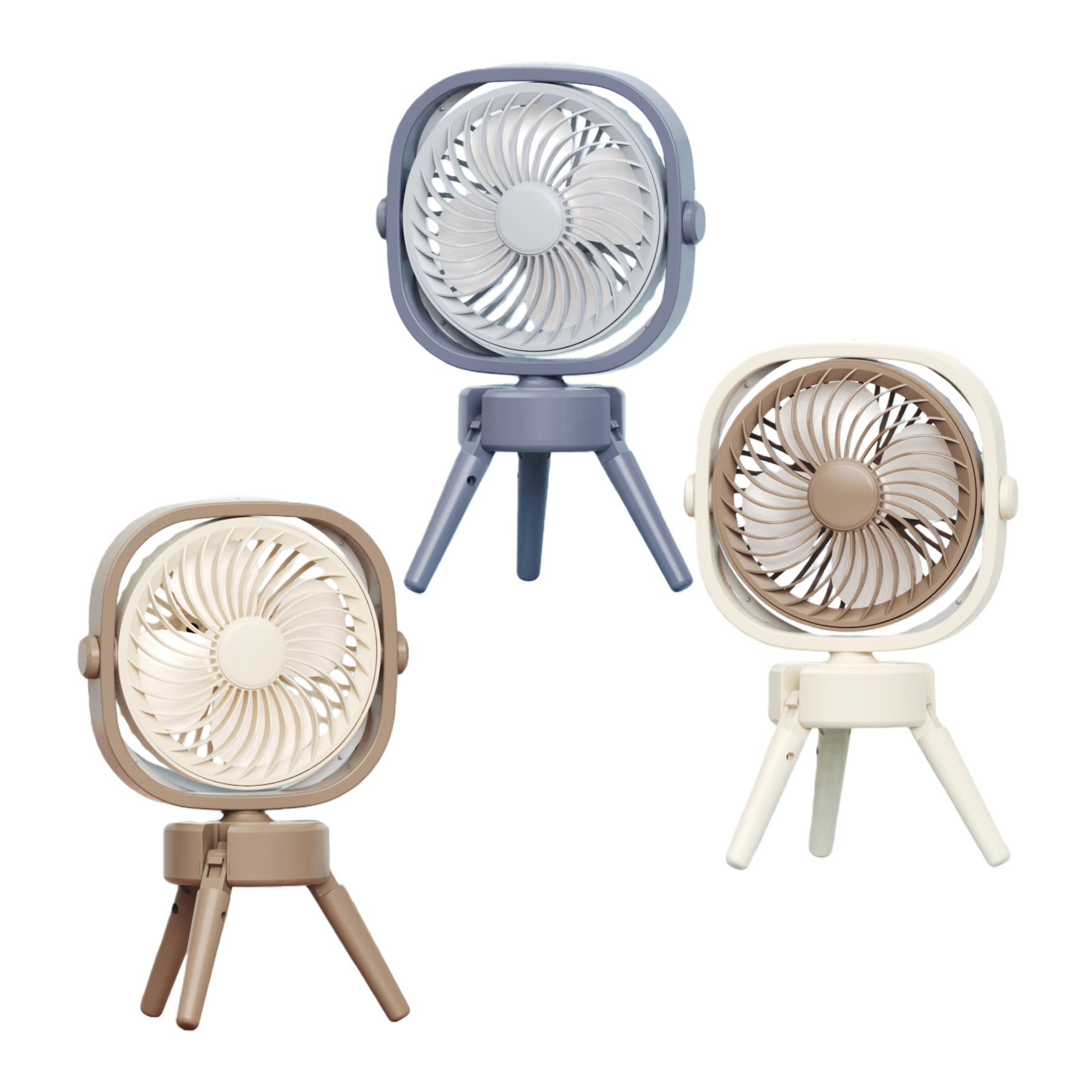The foldable computer desk comes with a three-color selectable fan, a portable desktop electric fan with three speed Settings and a light mode Item Picture