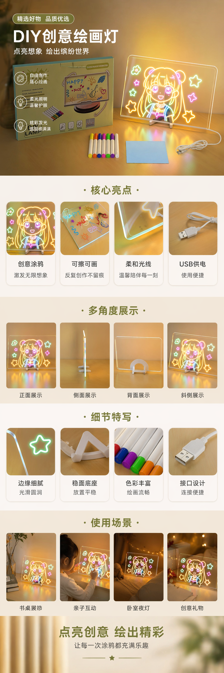 DIY4030-1源头工厂儿童手写荧光画板创意小玩具详情1