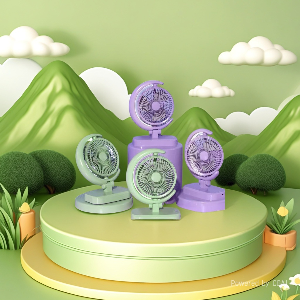 Simple white and light green portable fan, summer home small fan, silent and energy-saving, office desktop blower. 134634076 details Picture