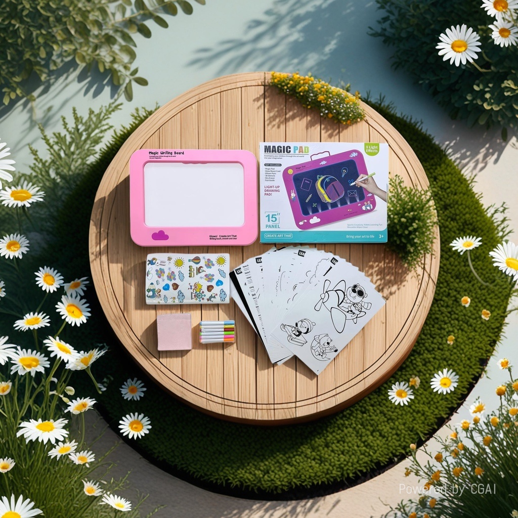 BB2021-2 Versatile Toys Manufacturer Direct supply 3D tracing drawing board, children's drawing board, transparent writing board with brushes details Picture
