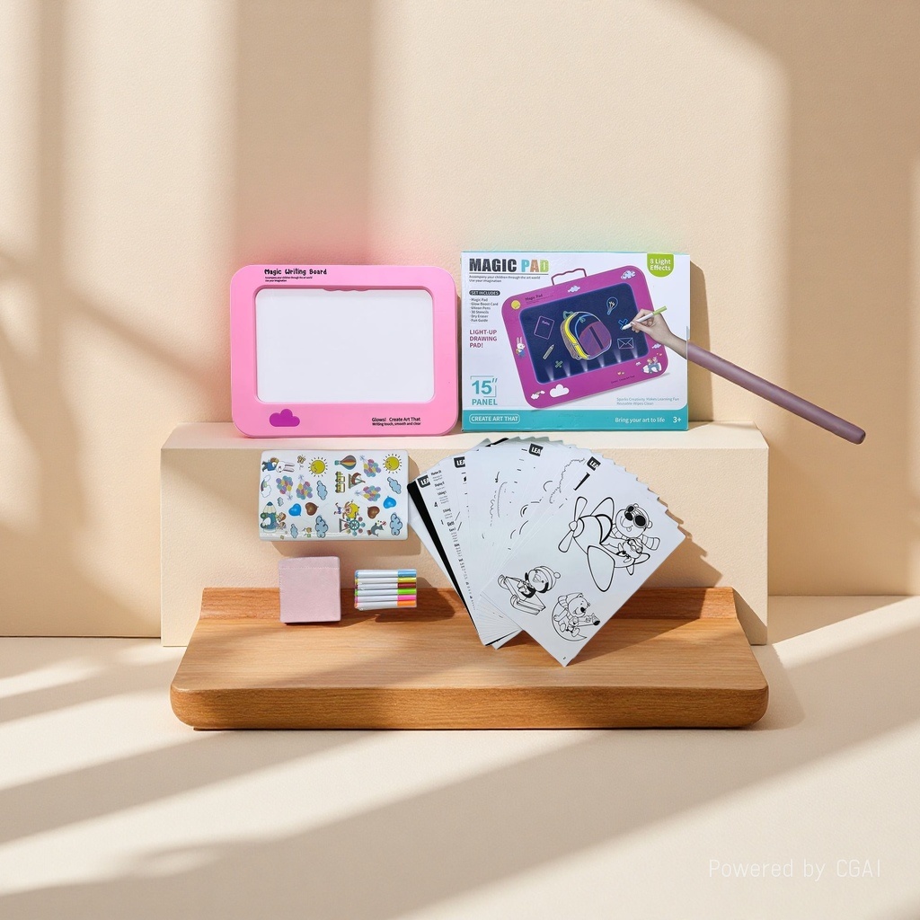 BB2021-2 Versatile Toys Manufacturer Direct supply 3D tracing drawing board, children's drawing board, transparent writing board with brushes Specification image