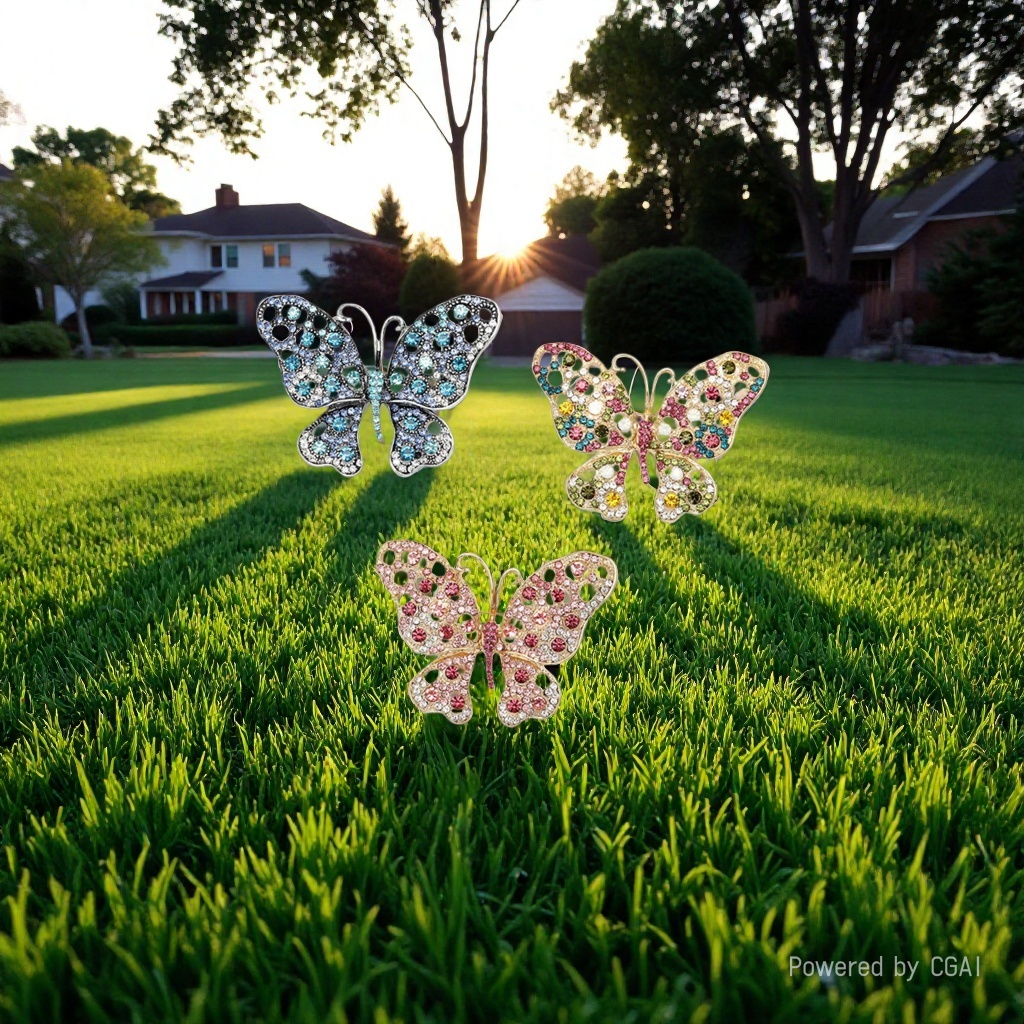 New heavy industry light luxury alloy rhinestone hollowed-out butterfly brooch, exquisite and elegant women's clothing brooch accessory pin undefined