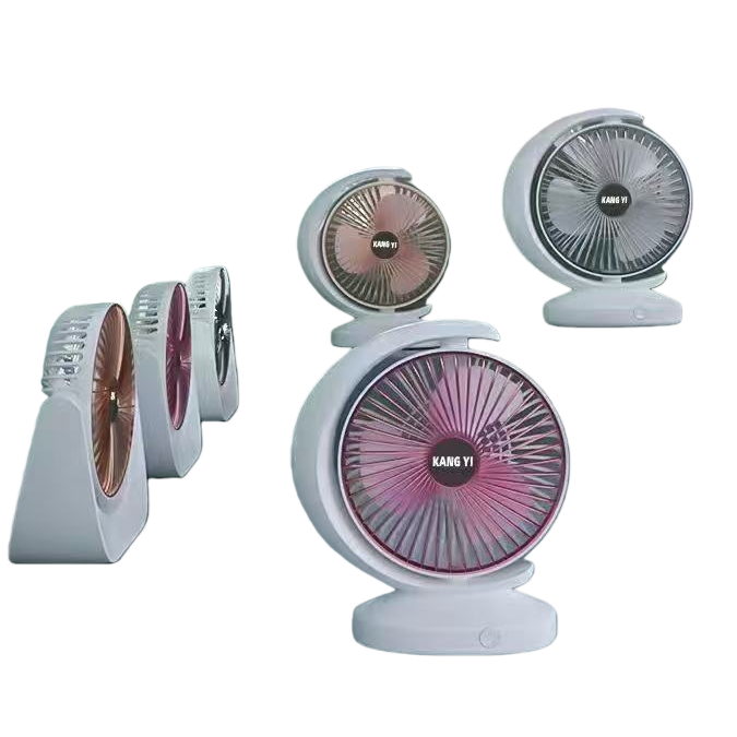 المروحة الصغيرة ذات الألوان المتعددة والمسطحة المنضدية Item Picture