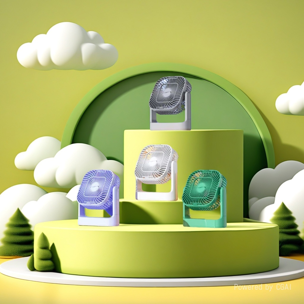 Simple and colorful mini desktop fan