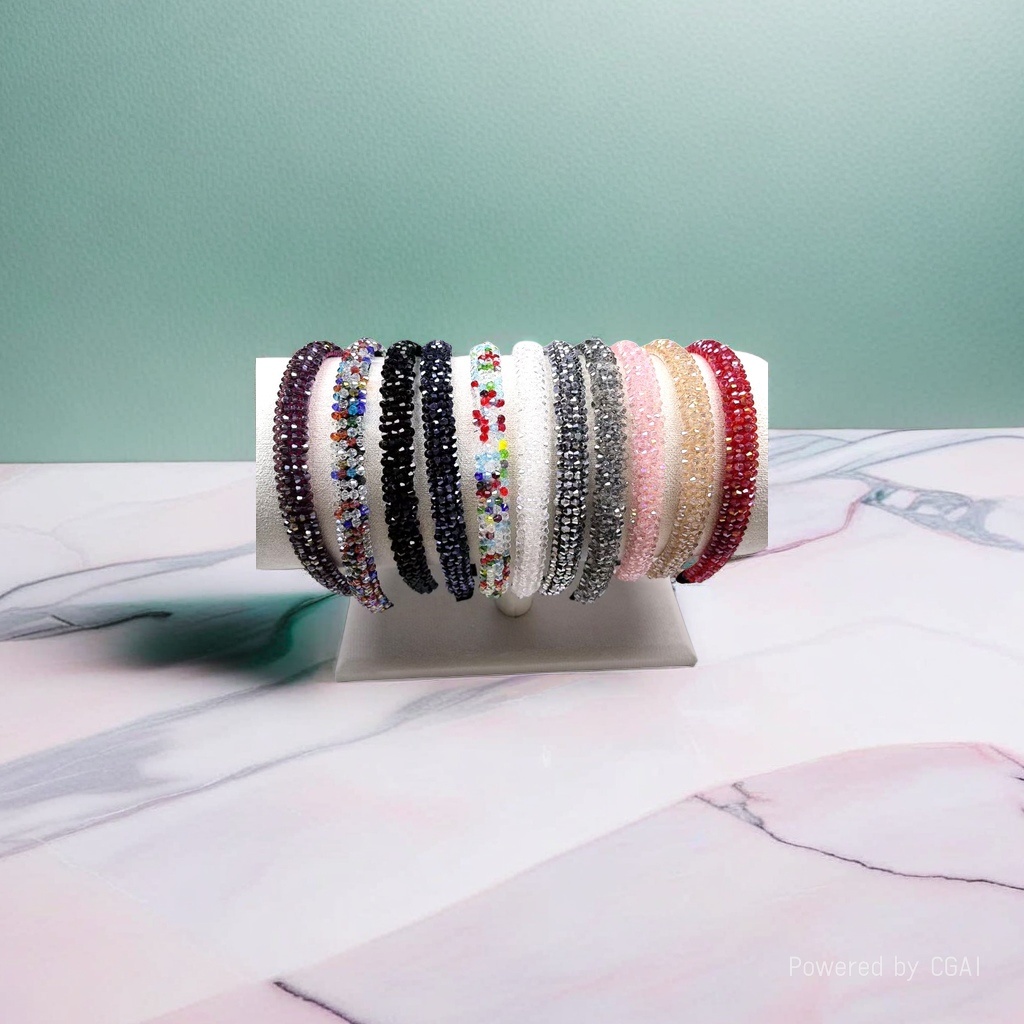 Colorful crystal children's Christmas set cloth hair band for women Korean-style spliced hair clips details Picture
