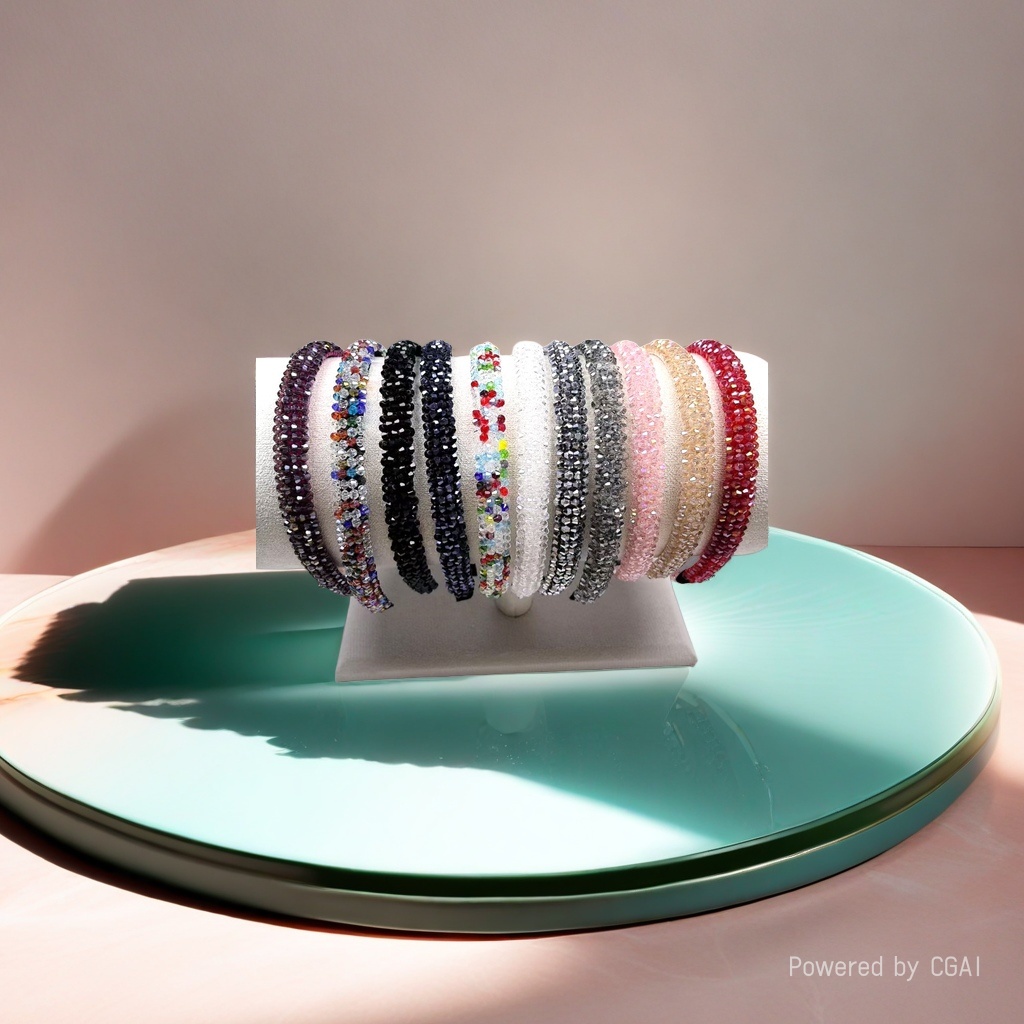 Colorful crystal children's Christmas set cloth hair band for women Korean-style spliced hair clips Specification image