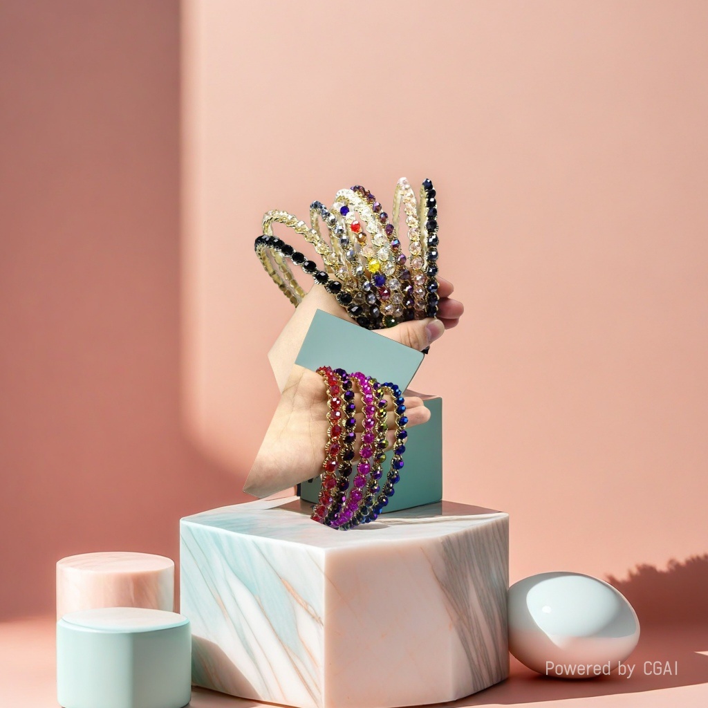 Korean-style colorful crystal hair band, children's Christmas cover, fabric hair clip for ladies details Picture