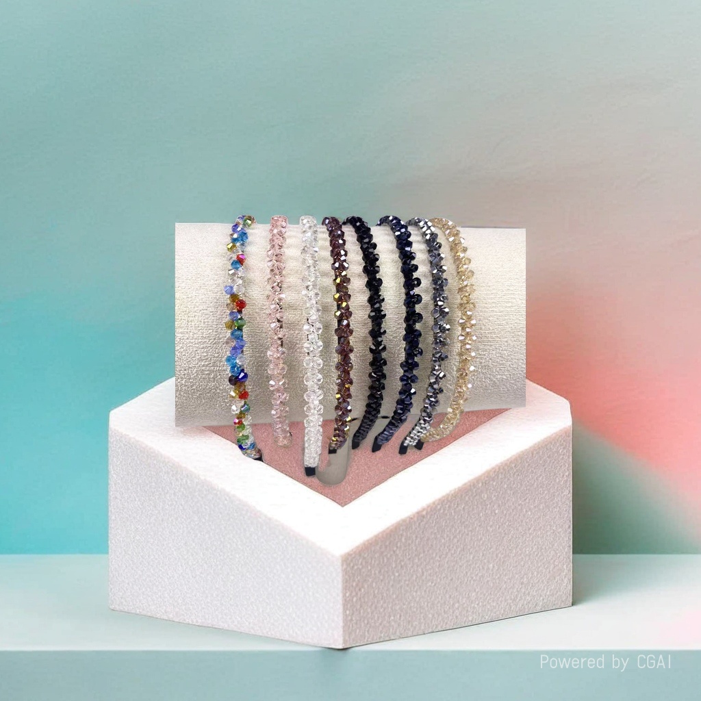Colorful crystal children's fabric Christmas hairband, Korean-style spliced hair clip for women Application Scenario