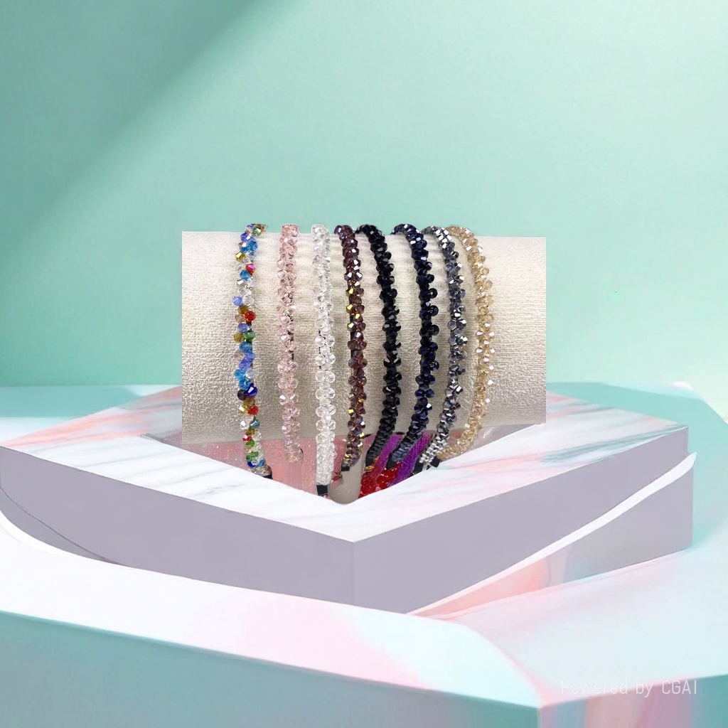 Colorful crystal children's fabric Christmas hairband, Korean-style spliced hair clip for women Specification image