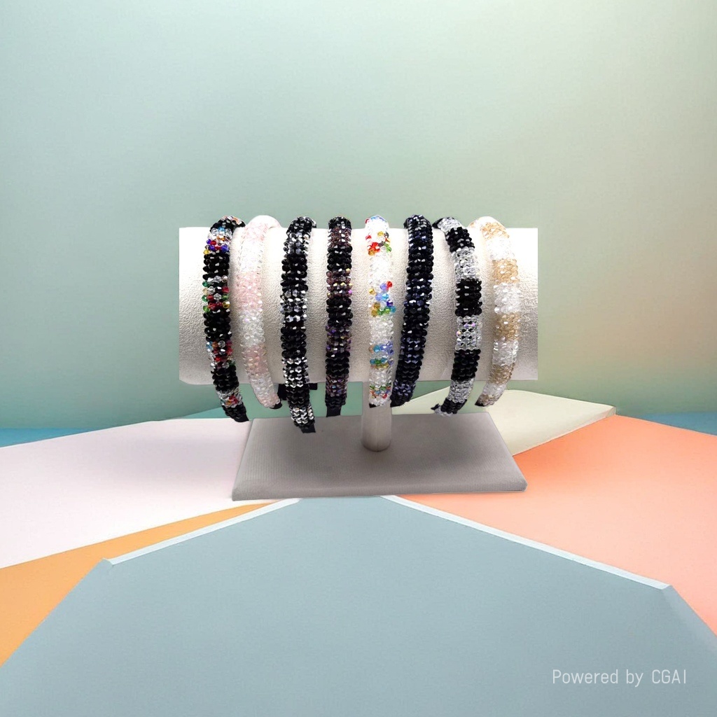 Korean-style color beaded fabric hair band for children, Christmas and women Specification image