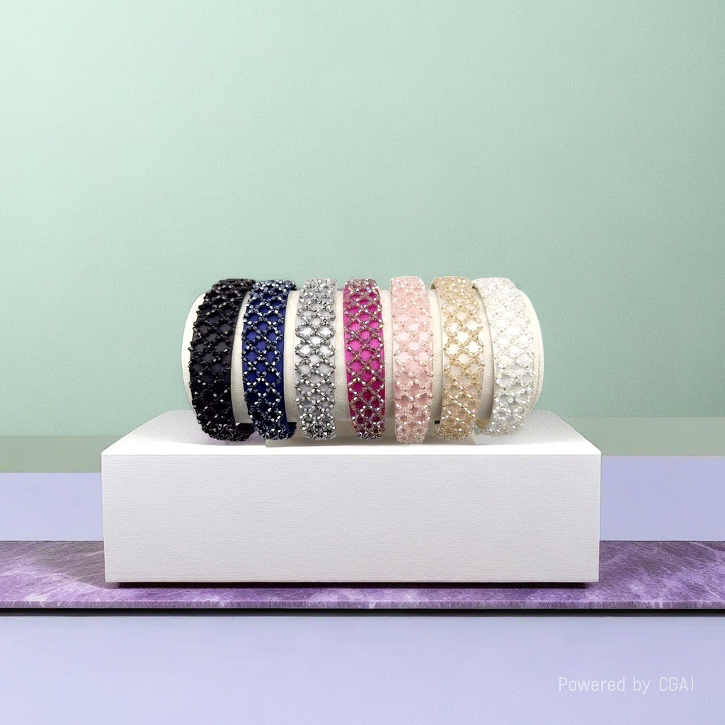 Colorful beaded children's Christmas fabric hairband, women's Korean-style spliced hairpin 11 Application Scenario