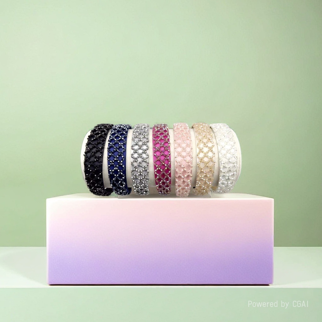 Colorful beaded children's Christmas fabric hairband, women's Korean-style spliced hairpin 11 details Picture