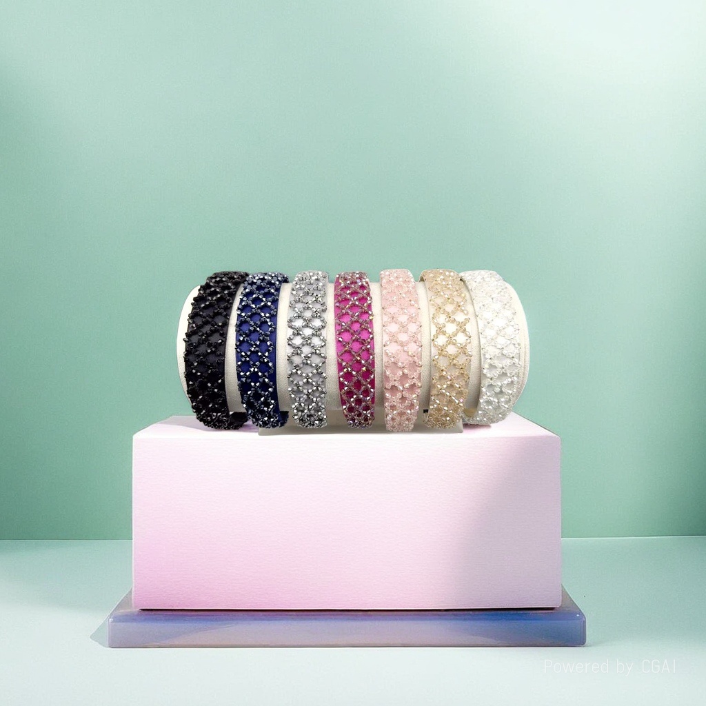 Colorful beaded children's Christmas fabric hairband, women's Korean-style spliced hairpin 11 Specification image