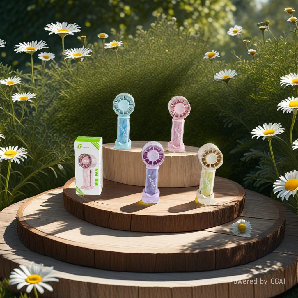 Simple and colorful mini handheld fan, portable handheld electric fan with multi-speed wind force and silent design Specification image