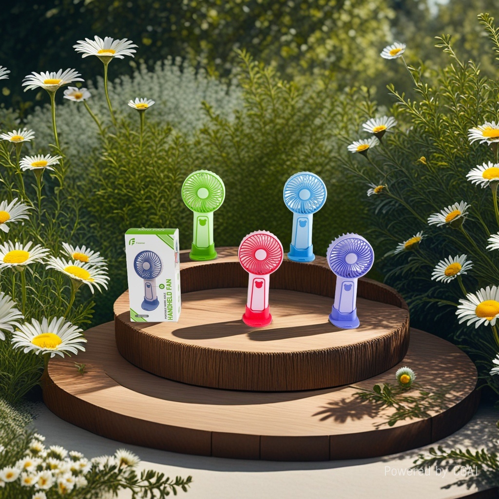 High appearance level cartoon color handheld mini electric fan, student small fan, portable for outdoor use