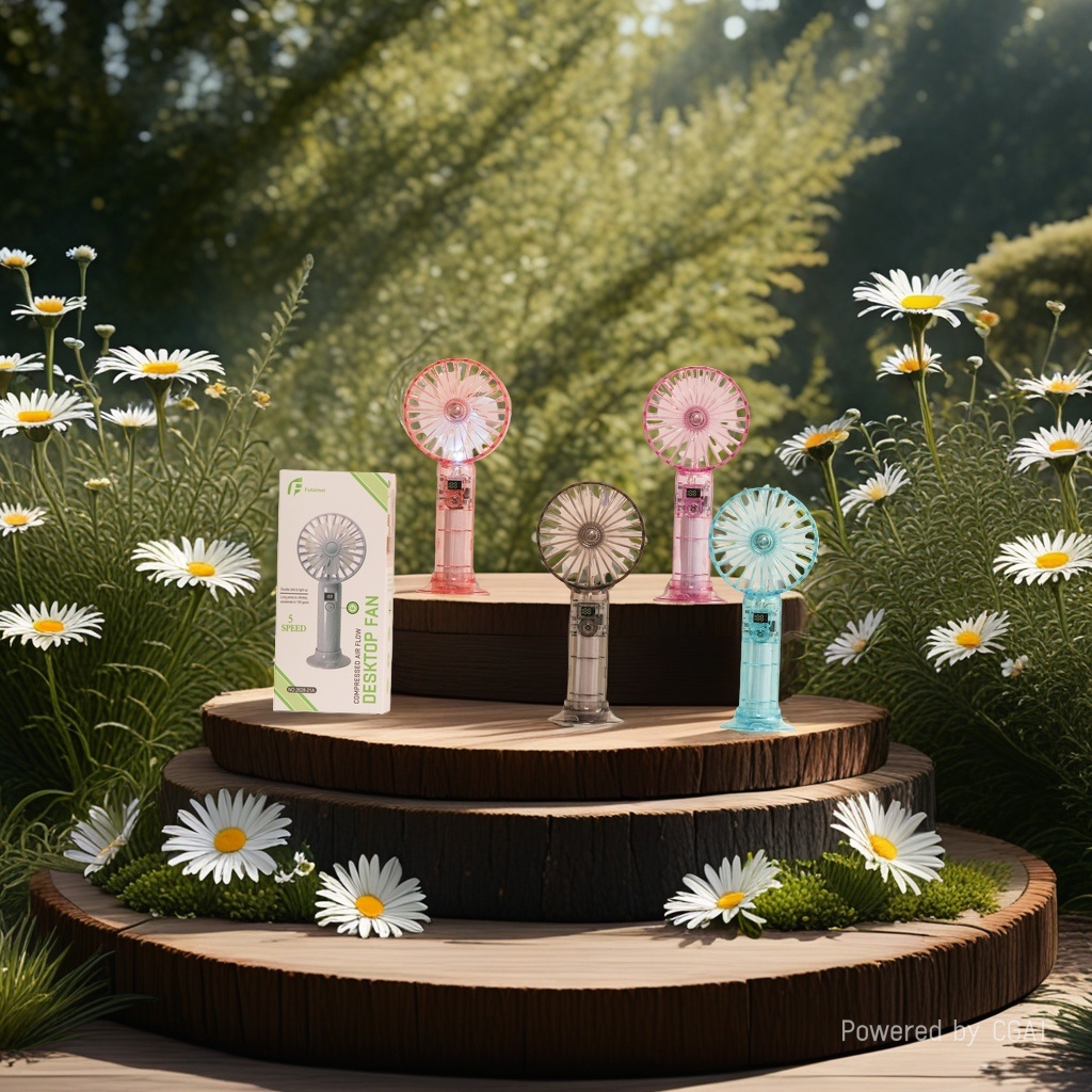 High-speed, simple and colorful portable desktop fan, handheld small fan details Picture