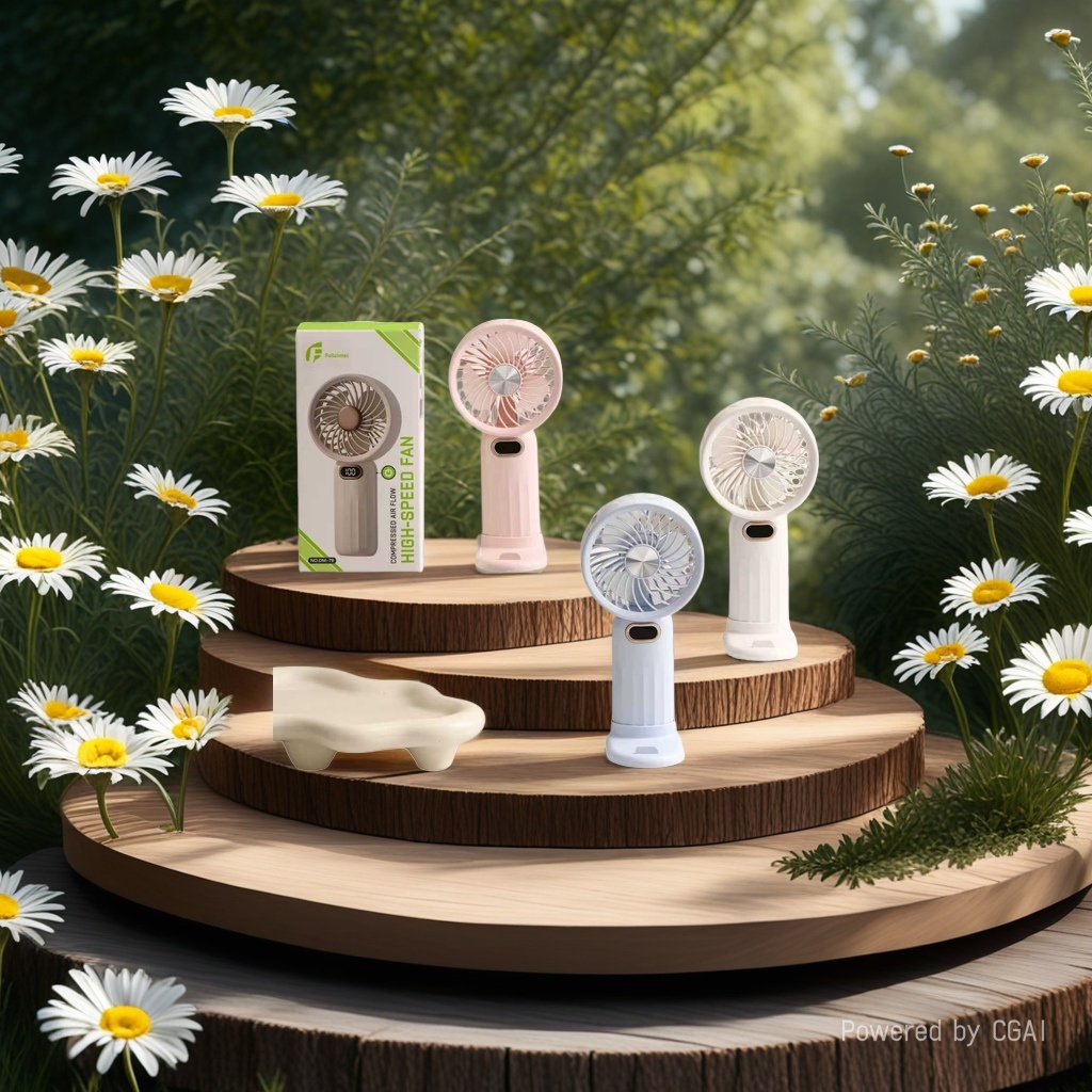 Simple USB mini handheld fan, pink, white and blue portable small fan Application Scenario