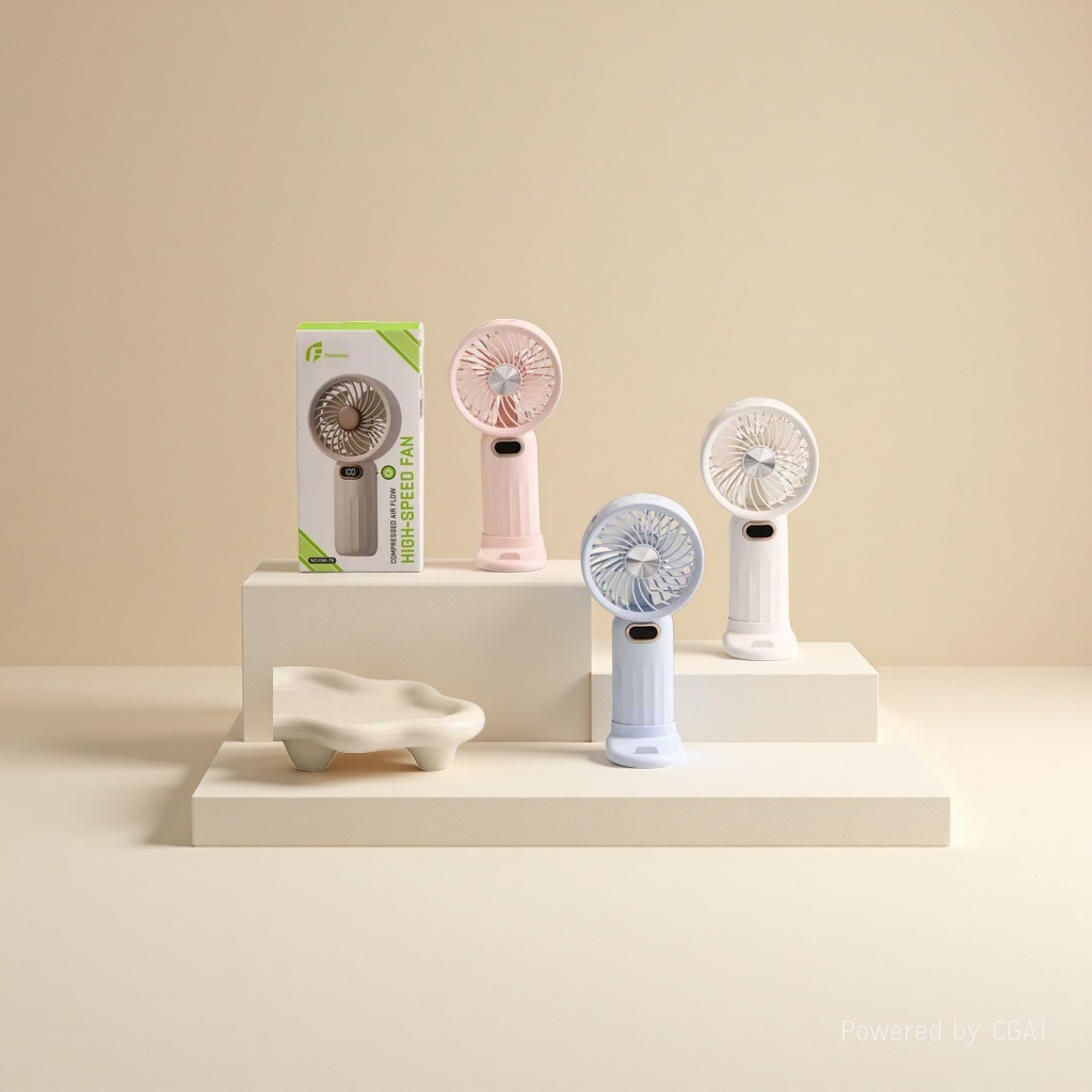 Simple USB mini handheld fan, pink, white and blue portable small fan Specification image