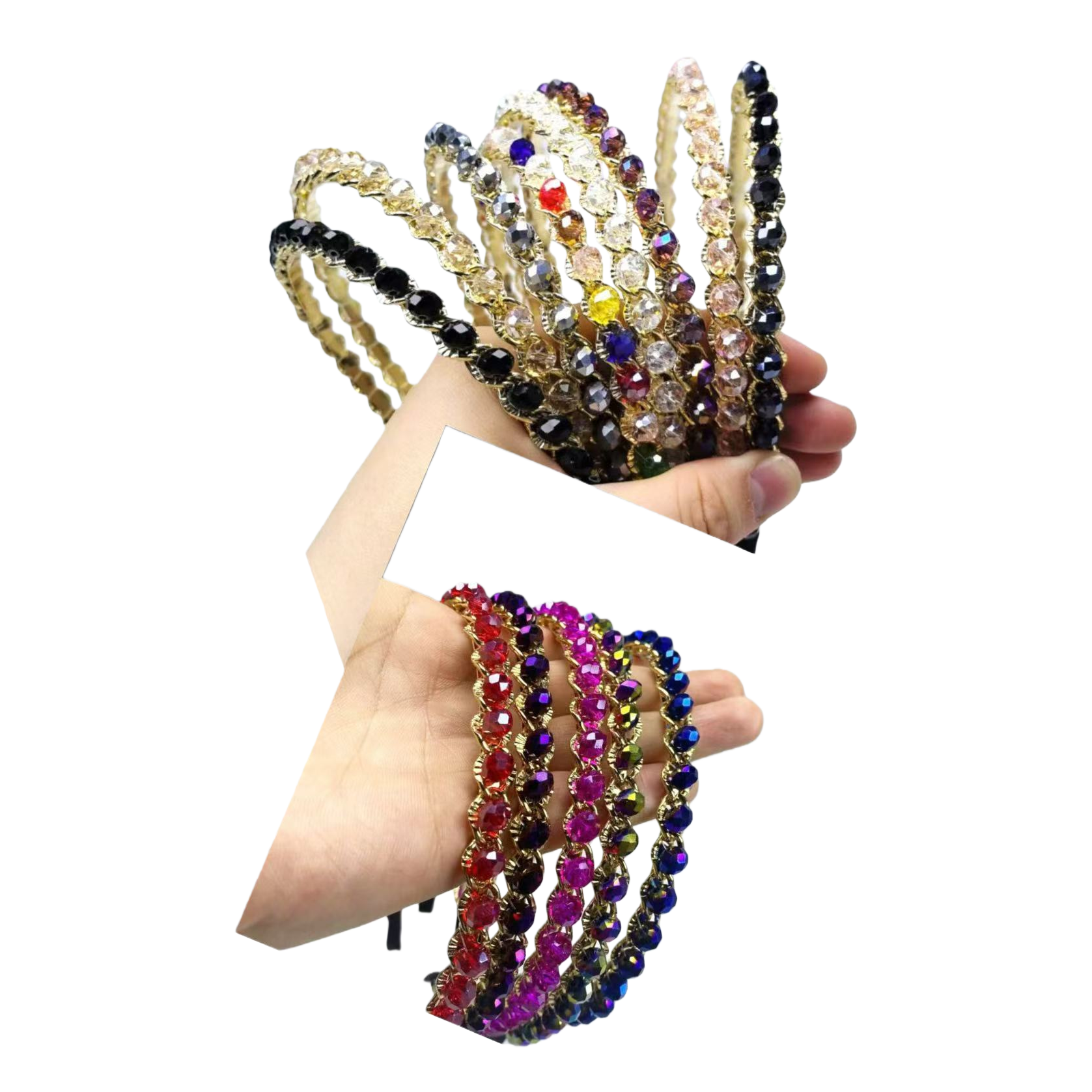Korean-style colorful crystal hair band, children's Christmas cover, fabric hair clip for ladies Item Picture