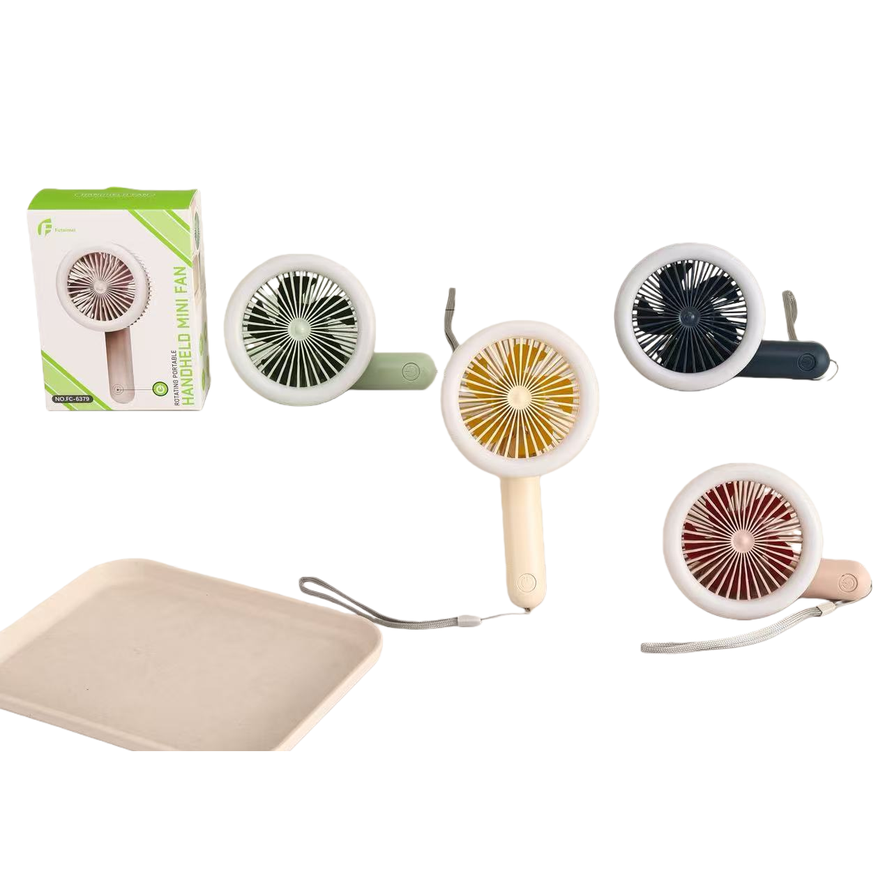 Simple and colorful handheld mini electric fan, student lanyard, outdoor small fan Item Picture