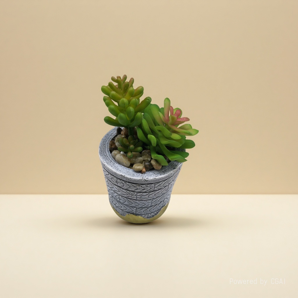 灰色纹理陶瓷花盆 水培透明多肉植物容器 花盆