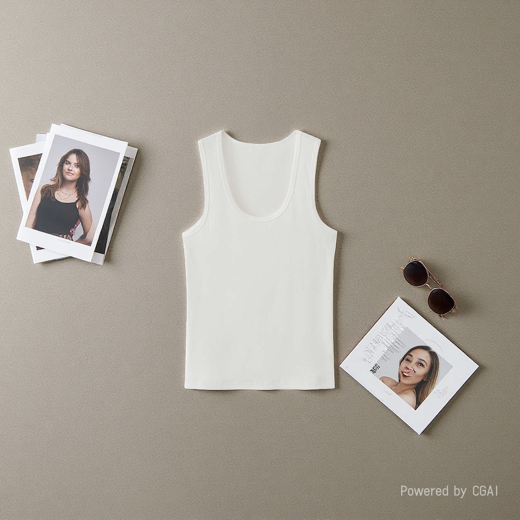 Women in summer wear a simple and comfortable sleeveless halter top with dopamine as the outer layer Application Scenario