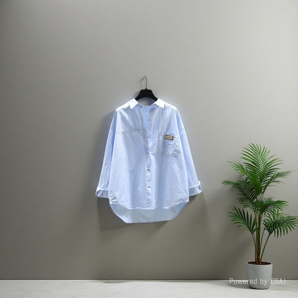 Cotton long-sleeved shirt women's 2025 Spring and Autumn new style fashionable loose version, elegant and versatile solid color cardigan shirt women's coat Application Scenario