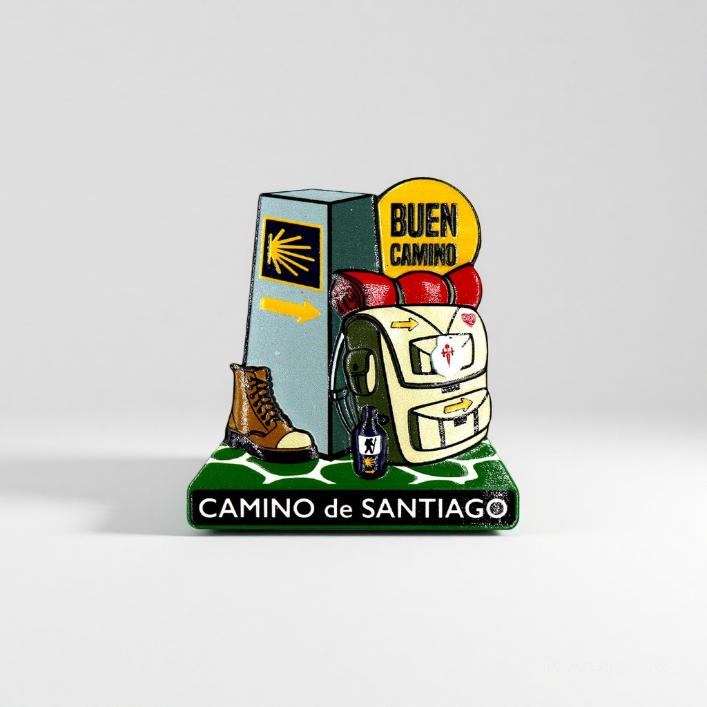 Customized resin fridge magnets for export to Spain, Santiago Pilgrimage Route tourist souvenirs, magnetic fridge magnets Application Scenario