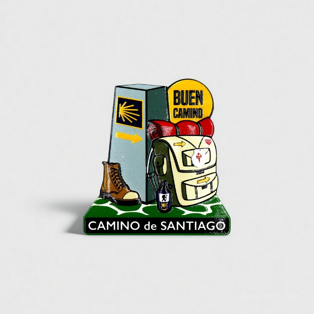 Customized resin fridge magnets for export to Spain, Santiago Pilgrimage Route tourist souvenirs, magnetic fridge magnets details Picture