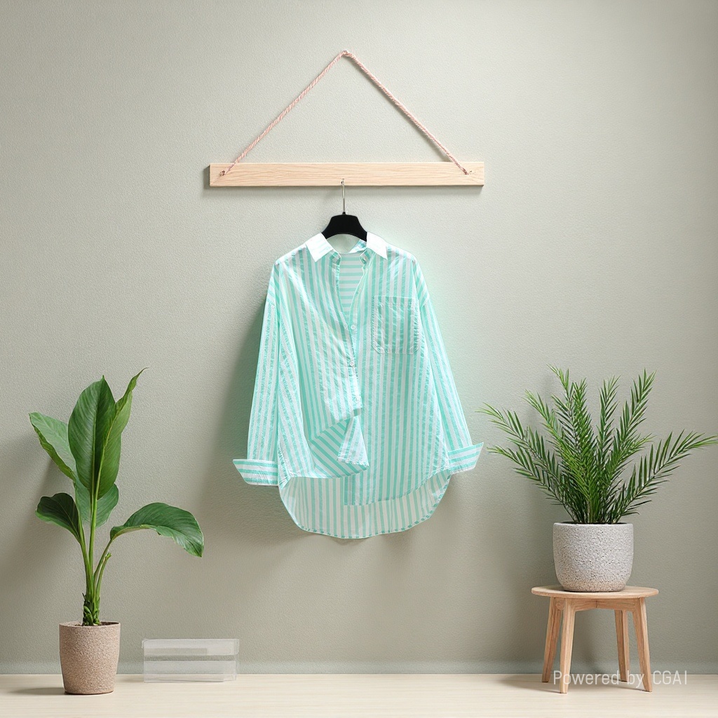 Cotton long-sleeved shirt for women 2025 Spring and Autumn New style, fashionable loose version, elegant and versatile solid color cardigan shirt for women, coat 105637190 Application Scenario