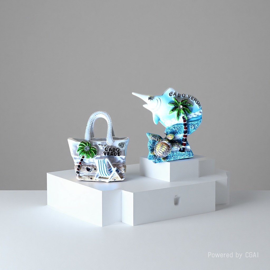 Customized resin fridge magnets for Cape Verde, Africa, Marine scenic spot tourist souvenirs, three-dimensional magnetic tile gifts Specification image