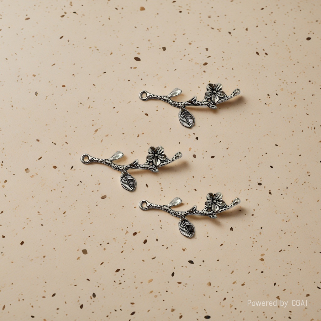 DIY zinc alloy jewelry accessories, double hanging plum blossom pendants, keychains, display stands, accessories, connectors, necklaces Application Scenario
