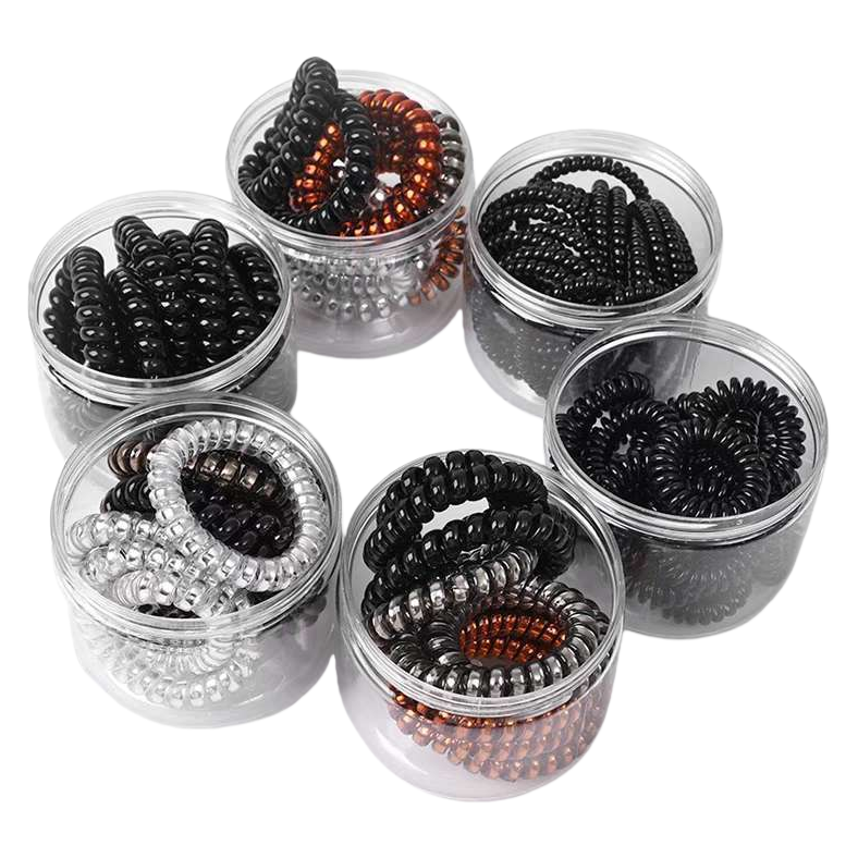 وخيط الهاتف الصغيرة من جمهورية كوريا التي تصفف شعرها برأسها بشريط جلدي أسود Item Picture