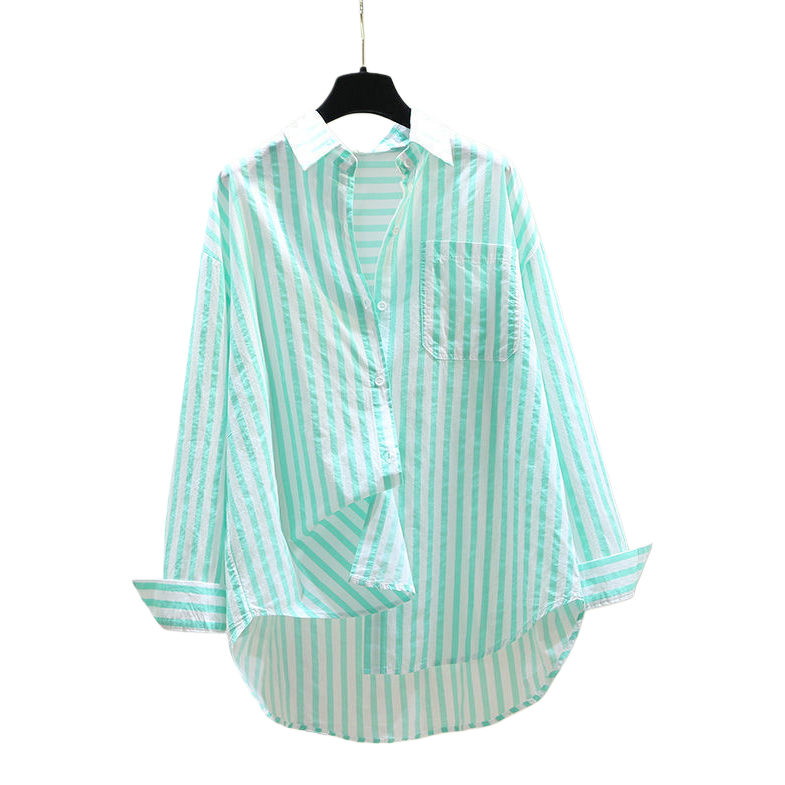 Cotton long-sleeved shirt for women 2025 Spring and Autumn New style, fashionable loose version, elegant and versatile solid color cardigan shirt for women, coat 105637190 Item Picture
