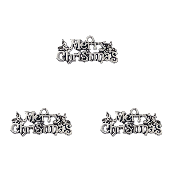 DIY zinc alloy is a popular Christmas English letter pendant, necklace, bracelet and keychain in Europe and America Item Picture