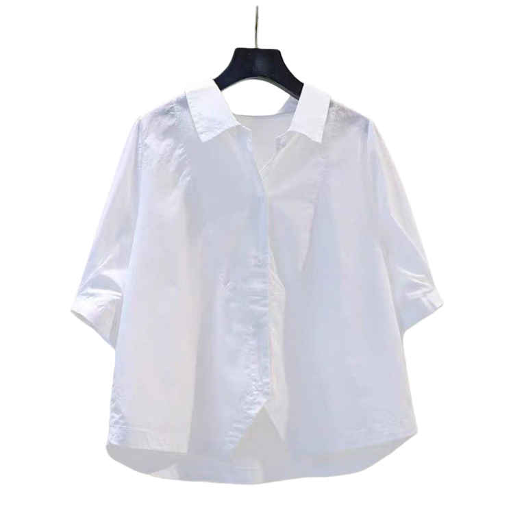 A fresh and artistic style women's 7-inch sleeve casual shirt 2025 summer new style versatile and elegant top 092222889 Item Picture