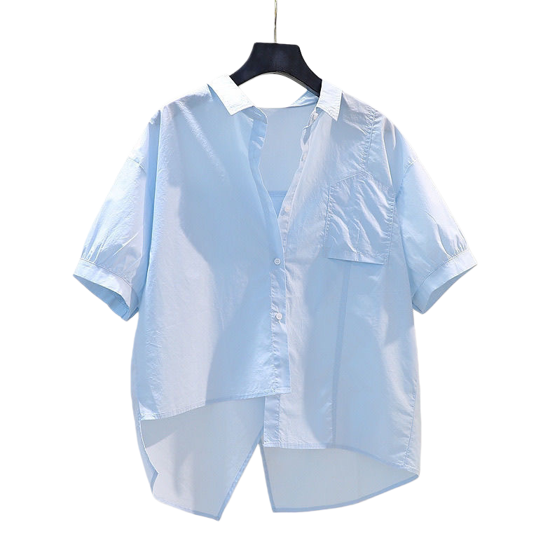 A fresh and artistic style women's 7-inch sleeve casual shirt 2025 summer new style versatile and elegant top 093003487 Item Picture