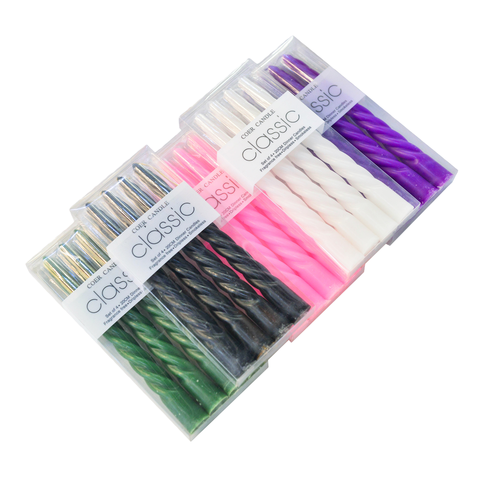 Colorful spiral birthday and Christmas scented candle set LED wedding pole candles Item Picture